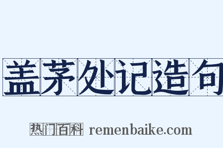 盖茅处记造句是什么意思的图片